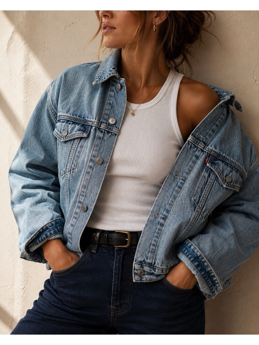 Levi’s XXL Light Wash Denim Trucker Jacket Classic Oversized 100% Cotton